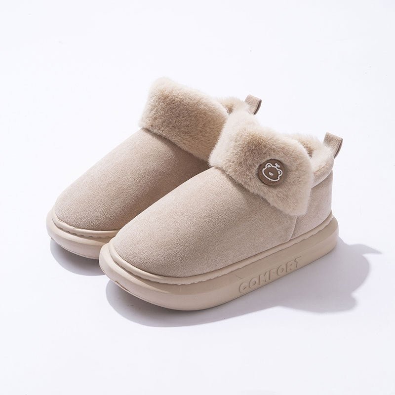 Bottes d'hiver à plateforme avec talon, pantoufles en coton couvertes pour femmes, nouvelles. - KaoKao