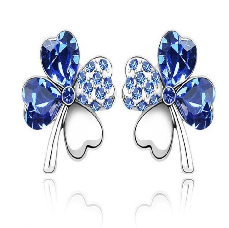 Boucles d'oreilles en cristal de trèfle à quatre feuilles - KaoKao