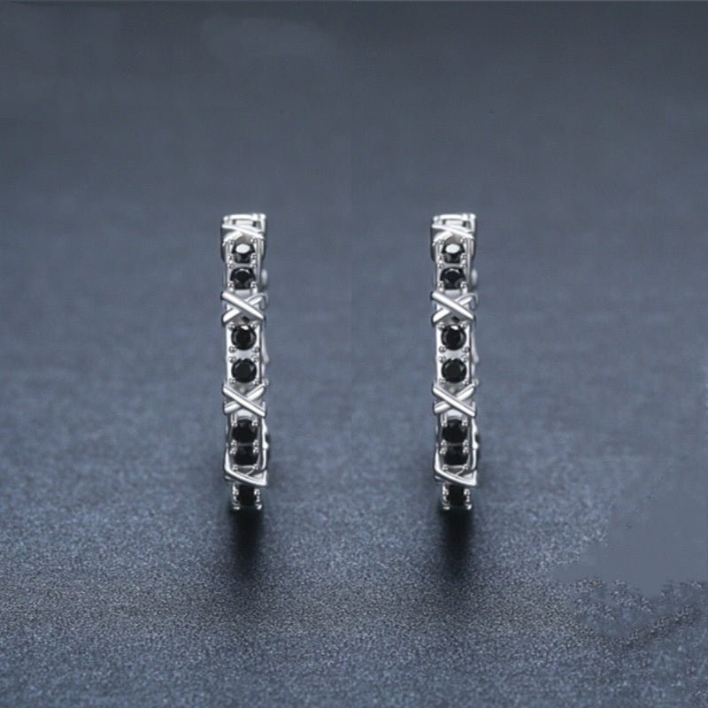 Boucles d'oreilles en cuivre pour femmes en zircon simple et élégant. - KaoKao