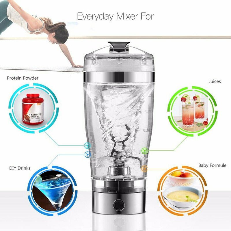 Bouteille à secouer électrique avec mélangeur USB pour protéines, lait, café, bouilloire, sport et fitness, tasse à secouer électrique rechargeable. - KaoKao