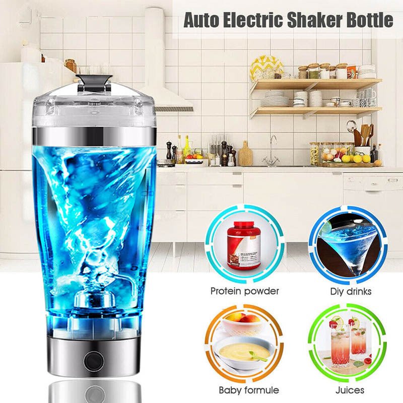 Bouteille à secouer électrique avec mélangeur USB pour protéines, lait, café, bouilloire, sport et fitness, tasse à secouer électrique rechargeable. - KaoKao