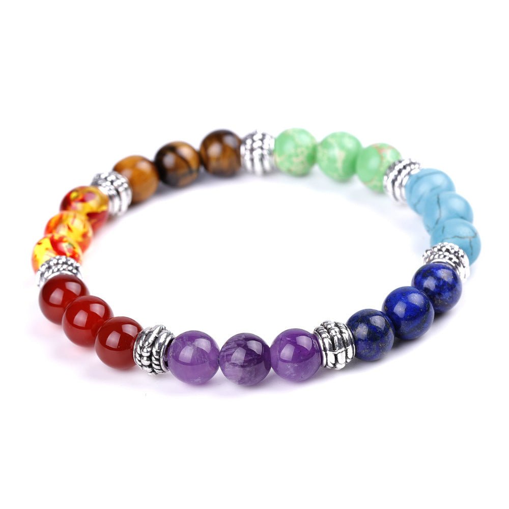 Bracelet de yoga énergétique en pierre naturelle colorée pour chakras - KaoKao