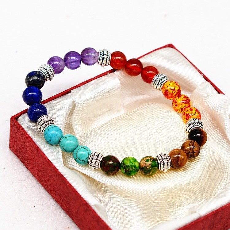 Bracelet de yoga énergétique en pierre naturelle colorée pour chakras - KaoKao