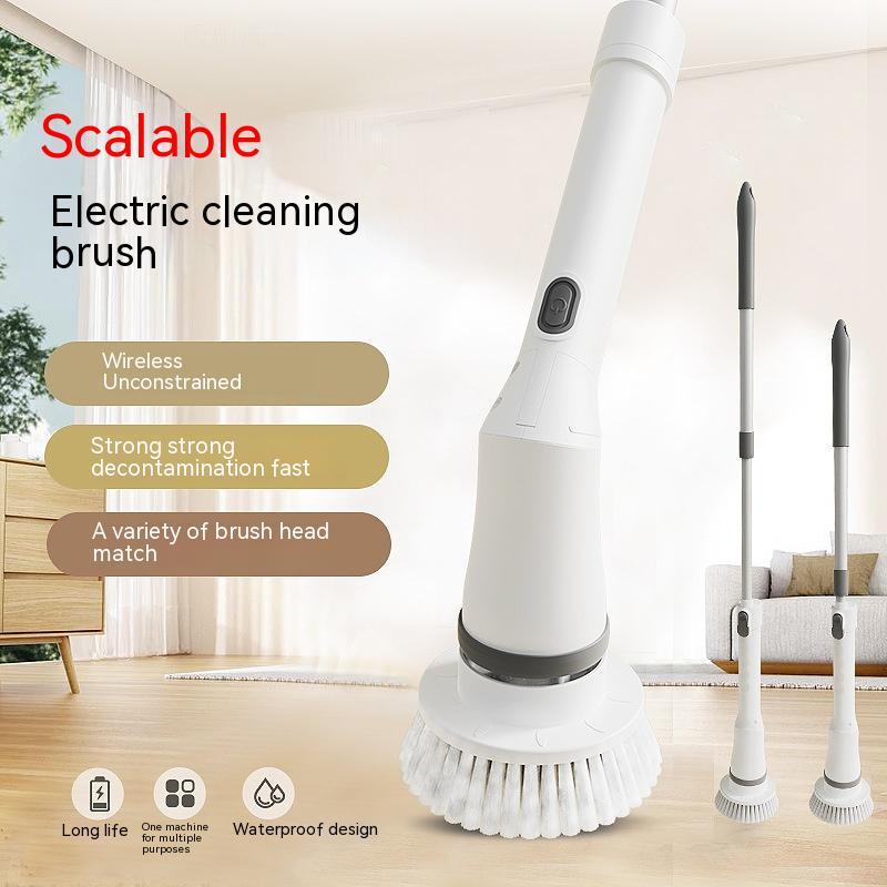 Brosse de nettoyage multifonctionnelle télescopique à long manche avec coude pour nettoyer les murs. - KaoKao