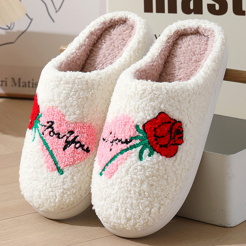 Chaussons pour femmes en peluche tendance pour la Saint-Valentin