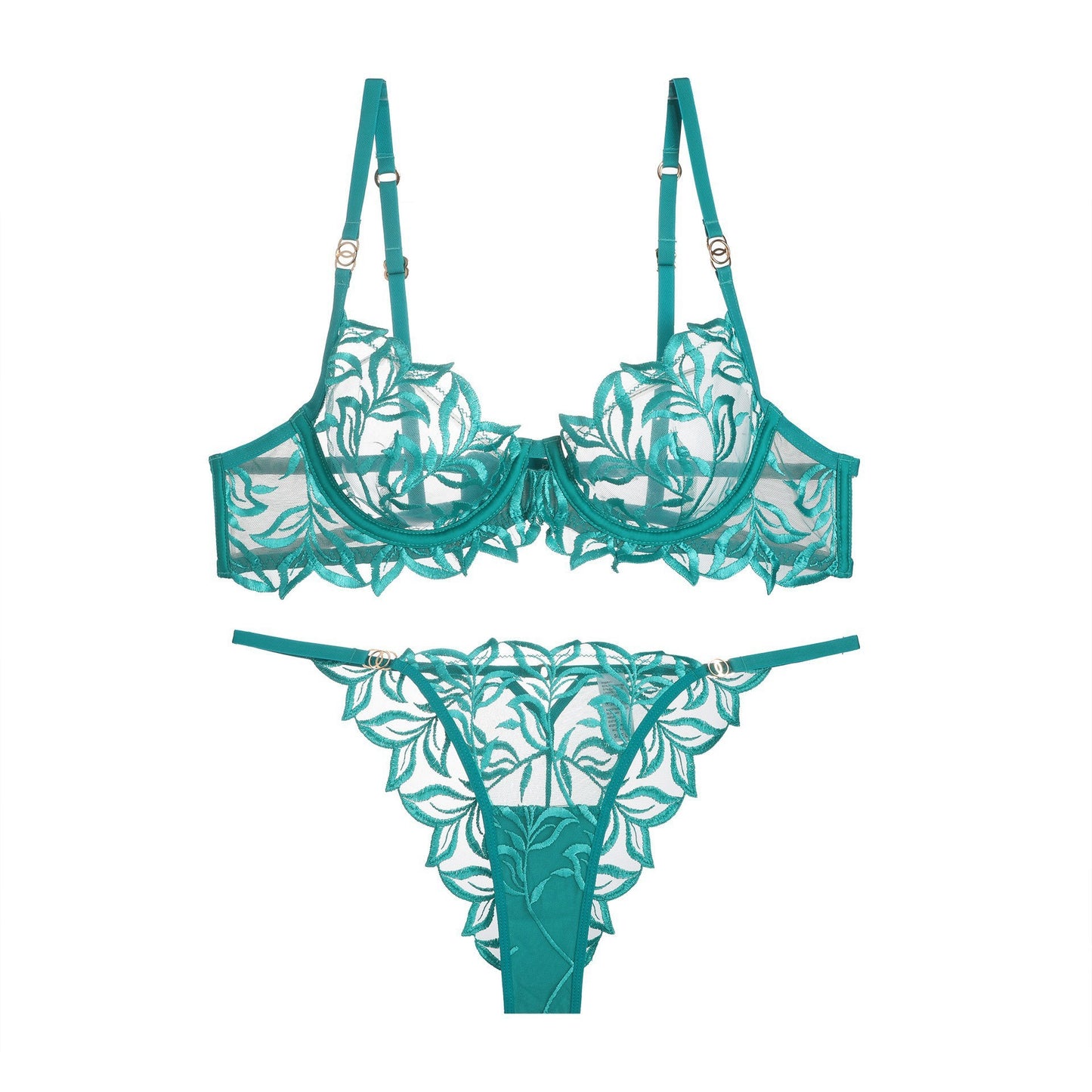 Ensemble de culotte de soutien-gorge en dentelle de broderie sexy