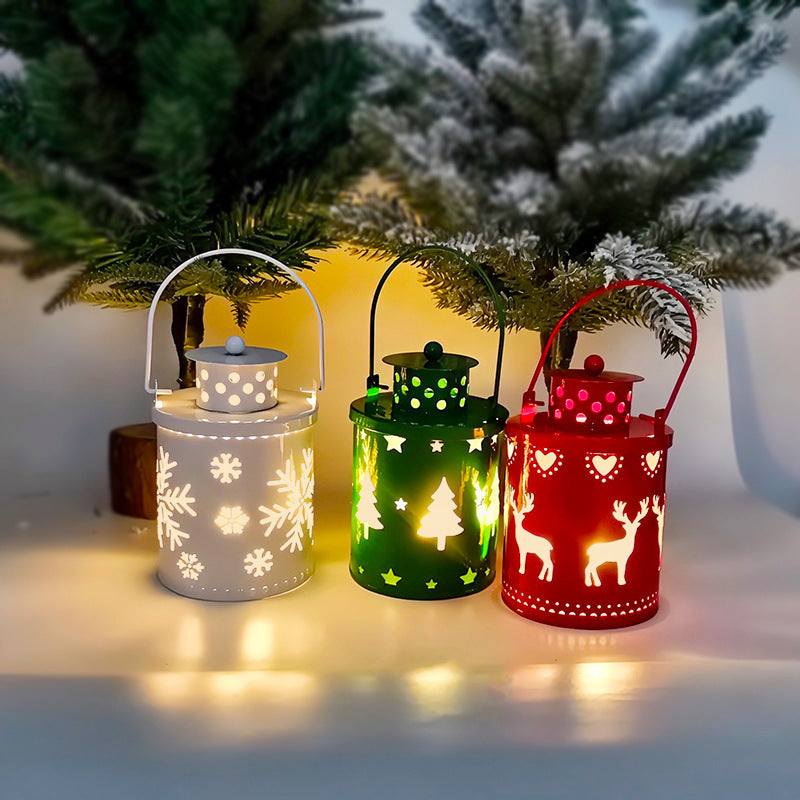 Lumières de bougie de Noël LED petites lanternes lumières de vent bougies électroniques décoration créative de vacances style nordique.