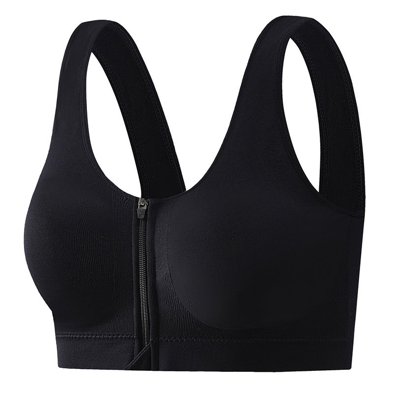 Soutien-gorge de sport à fermeture éclair avant, anti-choc, haute résistance, dos beauté