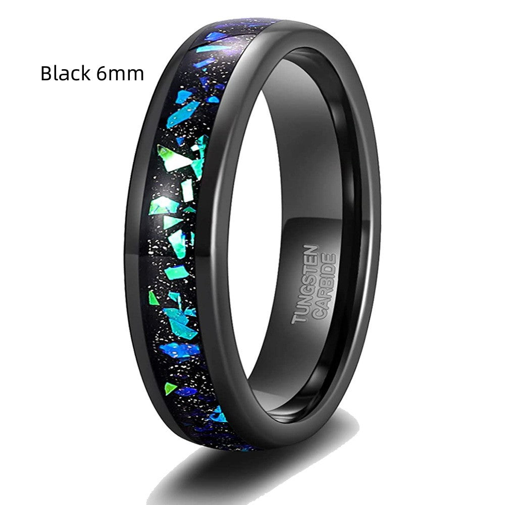 Bague en acier tungstène unisexe noire