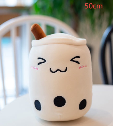 Jouet en peluche de tasse de thé au lait à la fraise, boisson en peluche douce, coussin de thé à bulles, cadeau pour enfants.