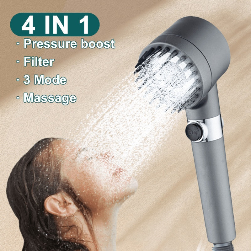 Pommeau de douche à 3 modes, pommeau de douche haute pression, filtre portable, robinet à effet pluie, salle de bain, baignoire, maison, accessoires innovants