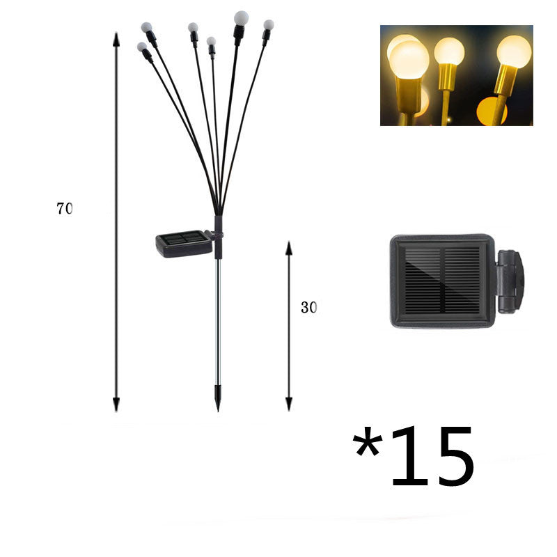 Lumière solaire Firefly de simulation pour décoration de jardin extérieur, lampe de paysage, décor de Noël, lumières LED solaires, lumières de jardin extérieur.