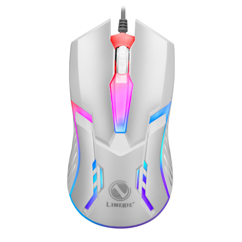 Souris USB rétroéclairée filaire pour les jeux compétitifs.