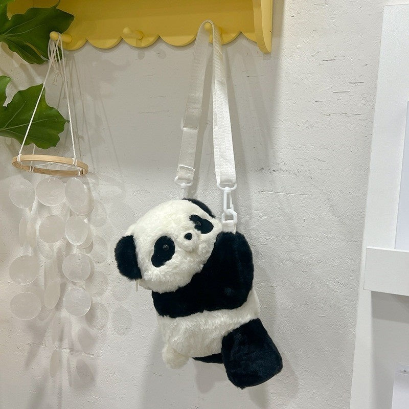 Poupée en peluche de panda roux mignonne, figurine, sac à dos, poupée raton laveur, sac d'école.