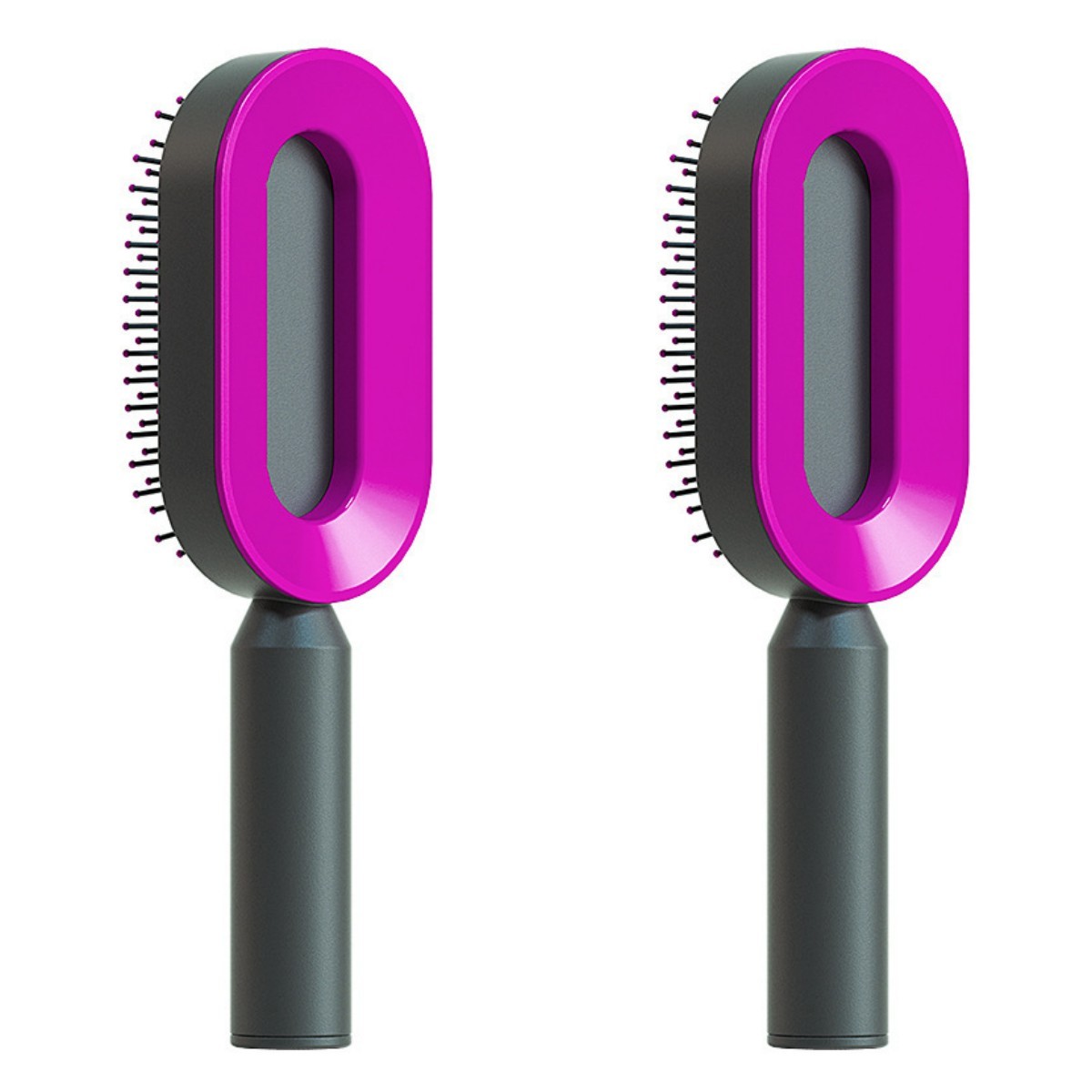 Brosse à cheveux auto-nettoyante pour femmes, brosse de massage du cuir chevelu avec airbag anti-perte de cheveux et nettoyage à une touche, brosse anti-statique.