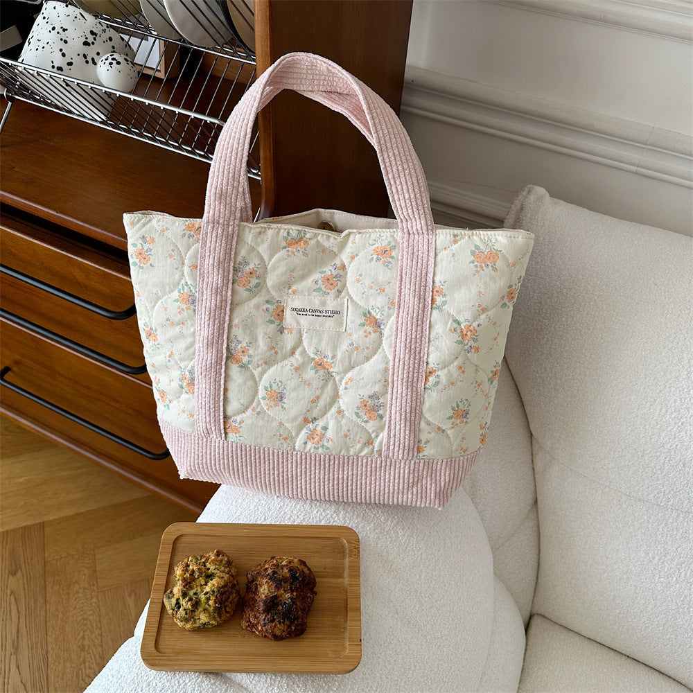 Sac à main matelassé patchwork rétro fleuri pour les déplacements