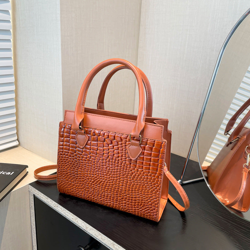 Sac messager à épaule en toile texturée de grande capacité pour navette