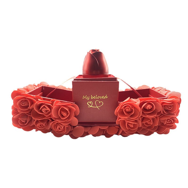 Cadeau de Saint - Valentin, boîte - cadeau de savon en rose, collier en pendentif en cristal, boîte à bijoux de fleur éternelle, cadeau de mariage ou d'anniversaire pour petite amie. - KaoKao