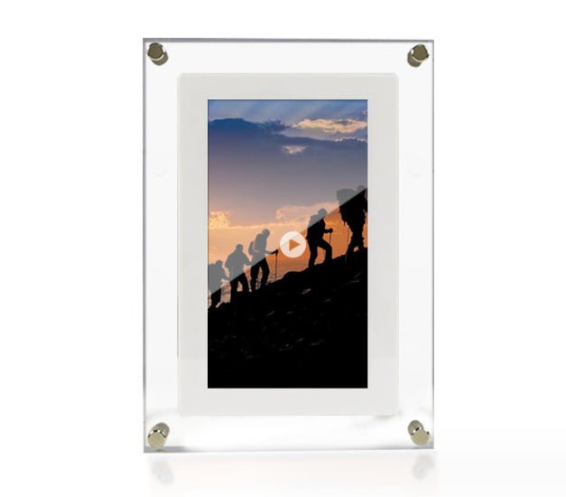 Cadre photo numérique en acrylique, lecteur vidéo, cadre photo numérique, affichage vertical avec 1 Go et batterie de type C, cadre vidéo, cadeau pour vos proches - KaoKao