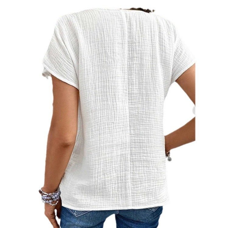 Cardigan d'été à manches courtes et boutons pour femme, couleur unie, tendance - KaoKao