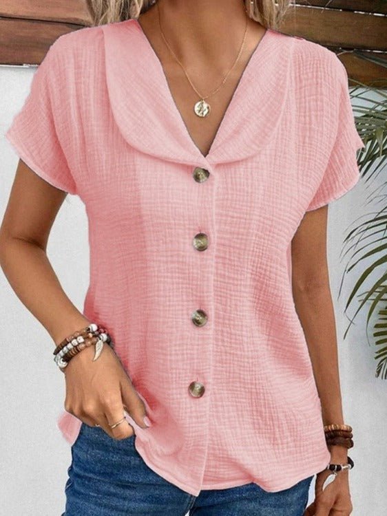 Cardigan d'été à manches courtes et boutons pour femme, couleur unie, tendance - KaoKao