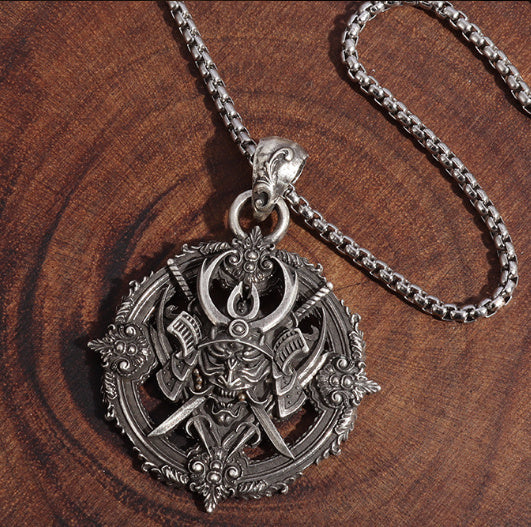 Collier pendentif diable samouraï pour homme, bijoux tendance, cadeau