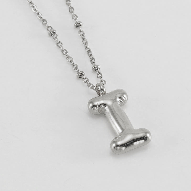 Collier avec pendentif lettre bulle tendance pour femme