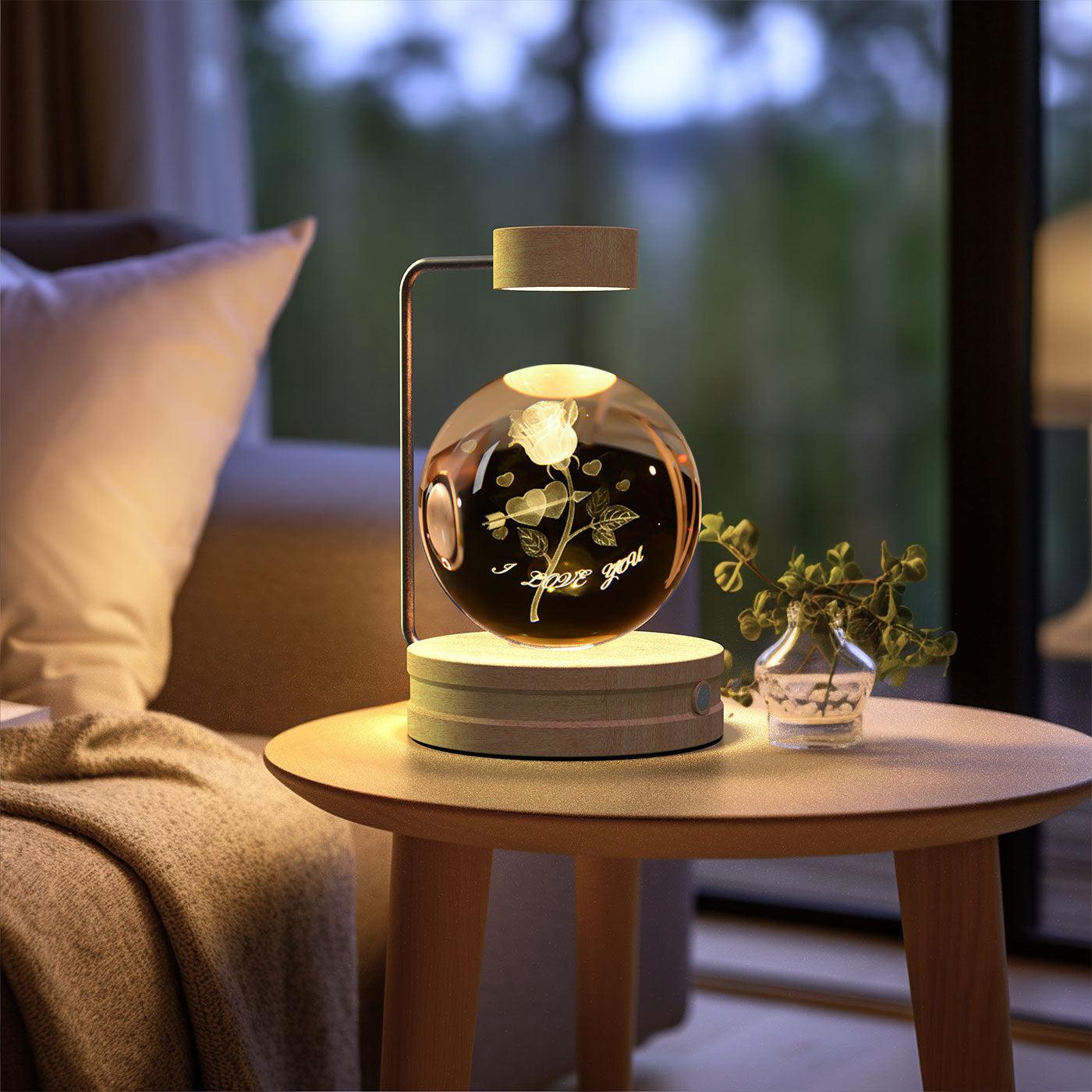 Lampe de chevet à lumière nocturne intérieure en forme de dinosaure cosmique à boule de cristal, alimentation USB, lumière chaude, cadeau d'anniversaire.