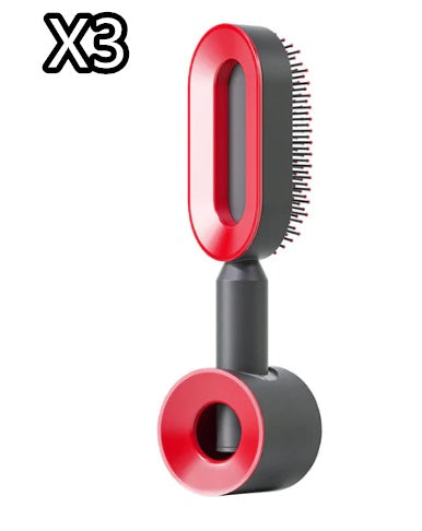 Brosse à cheveux auto-nettoyante pour femmes, brosse de massage du cuir chevelu avec airbag anti-perte de cheveux et nettoyage à une touche, brosse anti-statique.