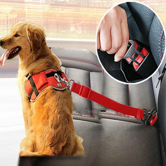 Ceinture de sécurité ajustable pour animaux de compagnie, harnais pour chien, clip de sécurité pour véhicule, traction, colliers pour chiens, accessoires pour animaux de compagnie. - KaoKao