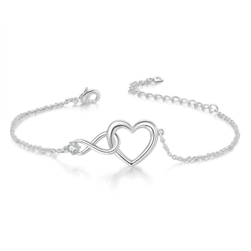 Bracelet en forme de cœur Bijoux de mode Bracelet d'amour polyvalent Cadeau pour petite amie Jour de la Saint-Valentin