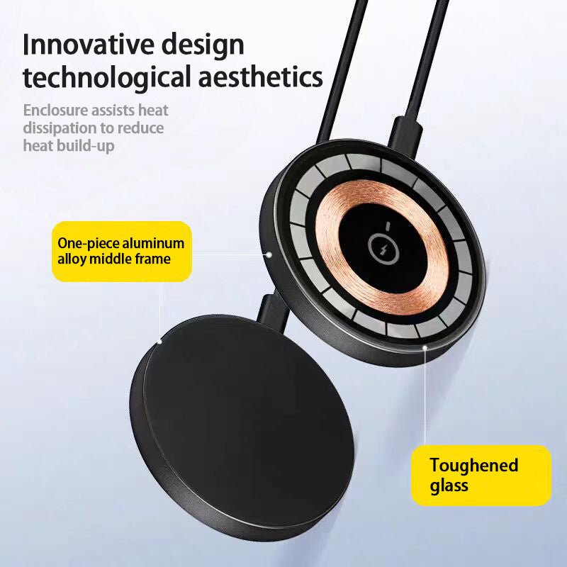 Chargeur sans fil magnétique Qi2 15 W, charge rapide, compatible avec les téléphones portables de 12 à 16 pouces. - KaoKao