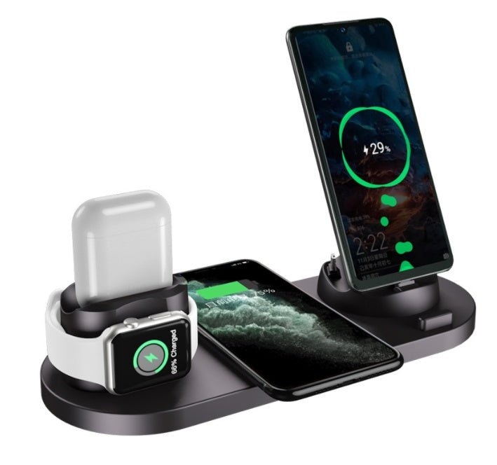Chargeur sans fil pour iPhone, chargeur rapide pour téléphone, tapis de charge rapide pour téléphone, station d'accueil de charge 6 en 1 pour montre. - KaoKao