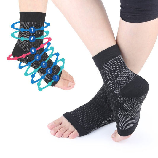 Chaussettes de compression pour pieds - Soulage les gonflements - Chaussettes à bout ouvert - Cyclisme, course à pied, basket - ball, sport - Femmes et hommes - KaoKao