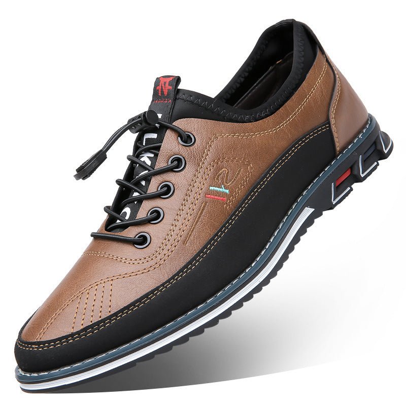 Chaussures de sport en cuir véritable, confortables et antidérapantes, imperméables, pour hommes - KaoKao