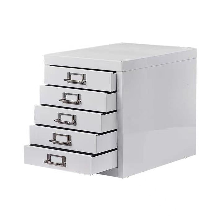 Classeur avec organiseur de documents en métal de petite taille, disponible en deux couleurs, noir et blanc, 5 et 10 tiroirs, pour la maison et le bureau. - KaoKao