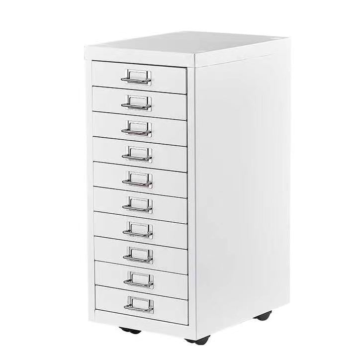 Classeur avec organiseur de documents en métal de petite taille, disponible en deux couleurs, noir et blanc, 5 et 10 tiroirs, pour la maison et le bureau. - KaoKao