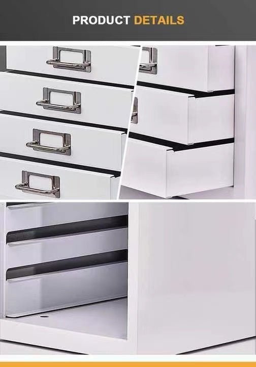 Classeur avec organiseur de documents en métal de petite taille, disponible en deux couleurs, noir et blanc, 5 et 10 tiroirs, pour la maison et le bureau. - KaoKao