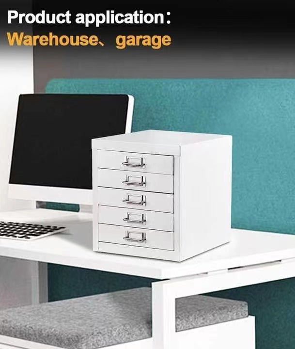 Classeur avec organiseur de documents en métal de petite taille, disponible en deux couleurs, noir et blanc, 5 et 10 tiroirs, pour la maison et le bureau. - KaoKao
