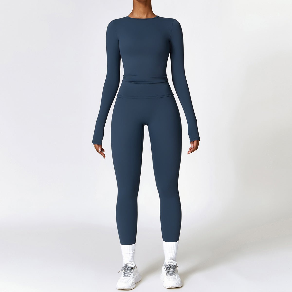 Combinaison de yoga moulante et brossée, vêtements de fitness à séchage rapide, survêtements de fitness à manches longues, combinaison de sport, haut de sport, leggings taille haute, ensembles pour femmes, ensemble de yoga - KaoKao