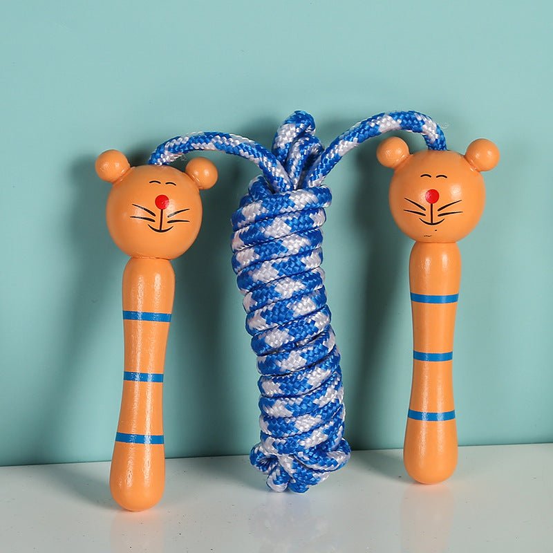 Corde à sauter pour enfants avec manche en bois de dessin animé - KaoKao