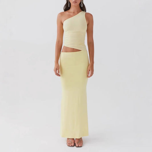 Costume de couleur unie européen et américain, coupe ajustée, confortable et tendance pour femme - KaoKao
