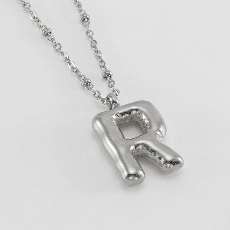 Collier avec pendentif lettre bulle tendance pour femme