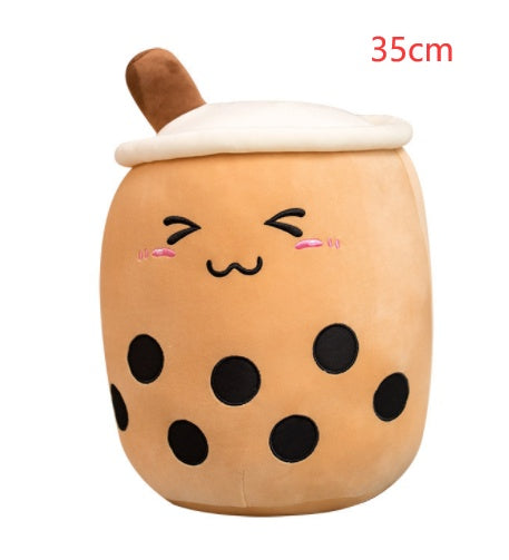 Jouet en peluche de tasse de thé au lait à la fraise, boisson en peluche douce, coussin de thé à bulles, cadeau pour enfants.