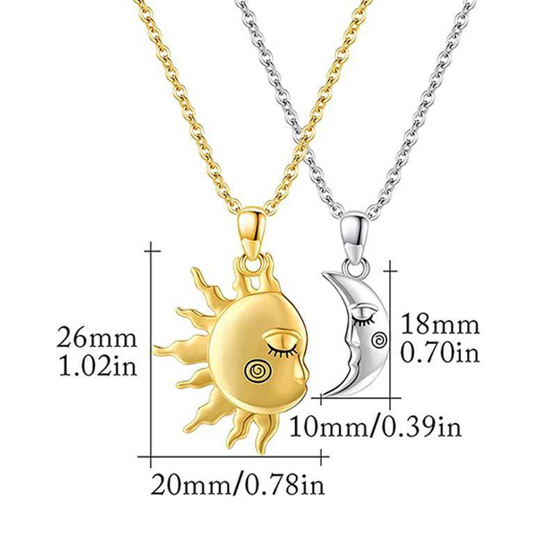 Collier en or 18K avec pendentif en forme d'étoile solaire magnétique, bijou de mode pour couples, cadeau de la Saint-Valentin.