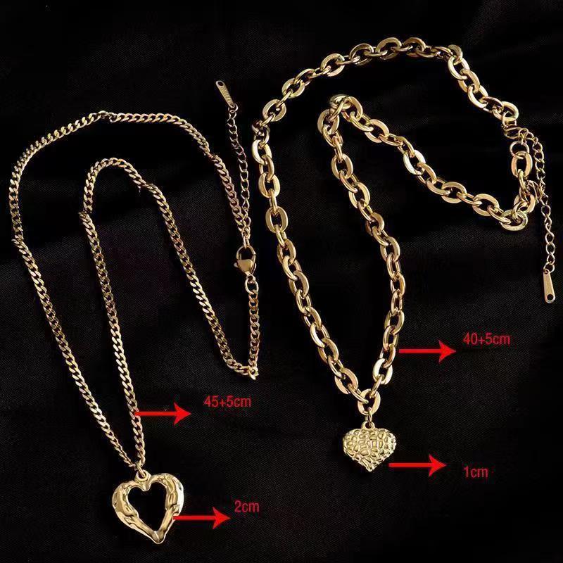 Collier d'amour en acier titane ailes d'ange plis irréguliers 2 collier d'amour en forme de cœur pour femmes accessoires de fête de charme bijoux de mode de haute qualité pendentif cadeaux