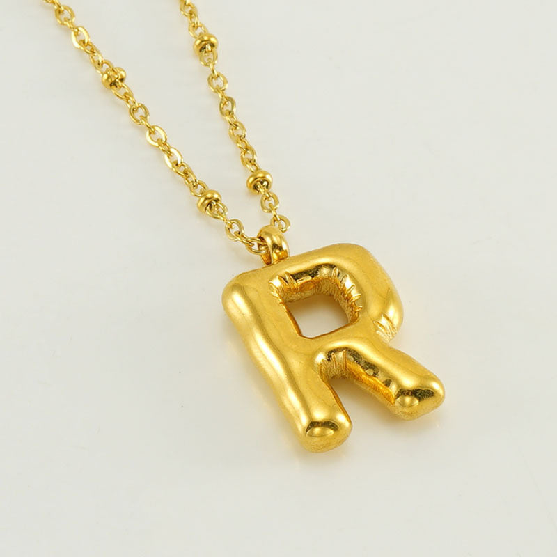 Collier avec pendentif lettre bulle tendance pour femme