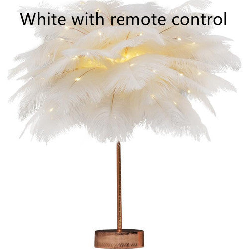 Lampe à plumes, lampe de bureau nordique, lampe de chevet de style européen, lampe de table à plumes, lumière nocturne, décoration moderne de lampe de table.
