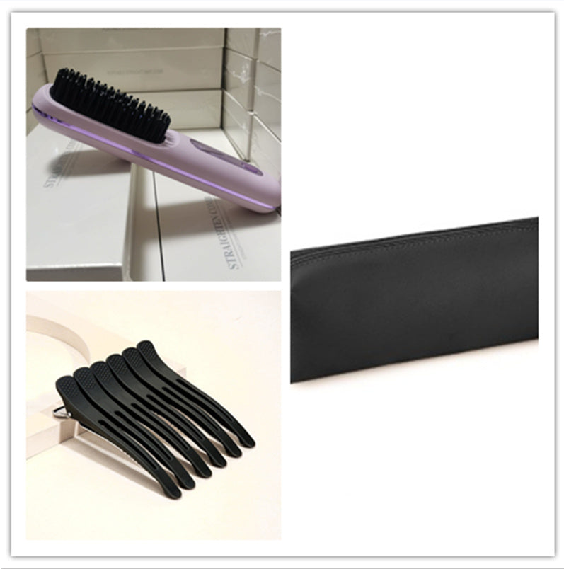 Brosse lissante sans fil 2 en 1, peigne à cheveux lisses, fer à lisser portable à chauffage rapide, boucleur chaud avec chargement USB.