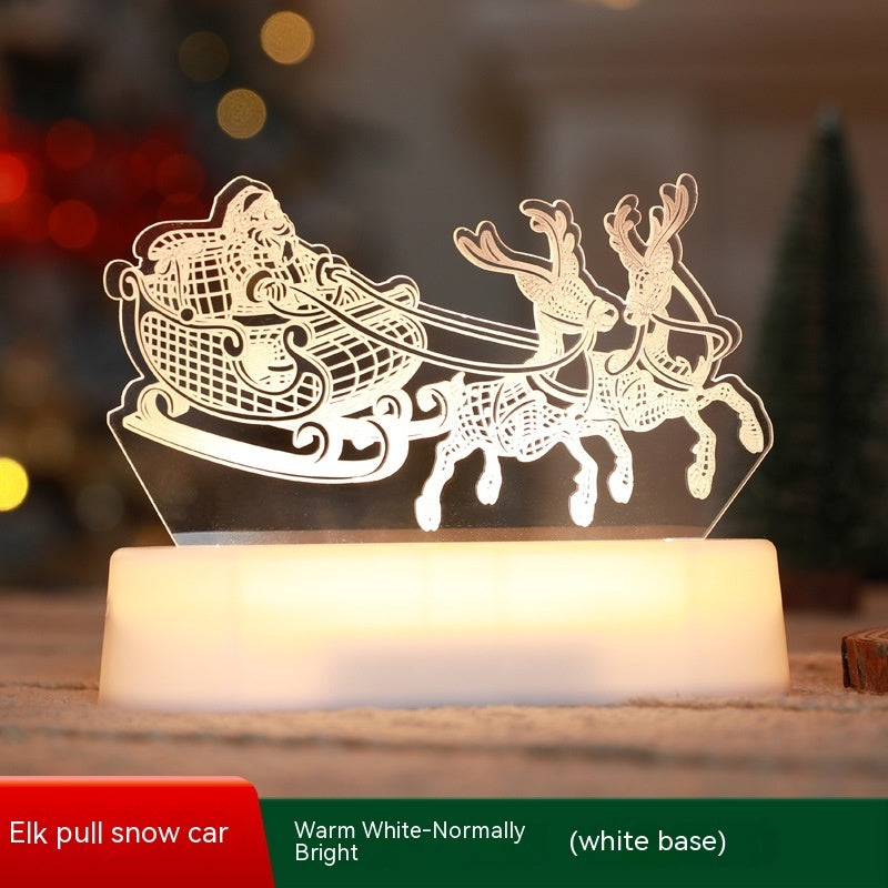 Lampe 3D de décoration de Noël en acrylique, lumières nocturnes LED, cadeau pour les enfants à Noël, ornements de Noël pour la Saint-Valentin et le Nouvel An.